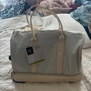 Stylish Cream Duffel Bag